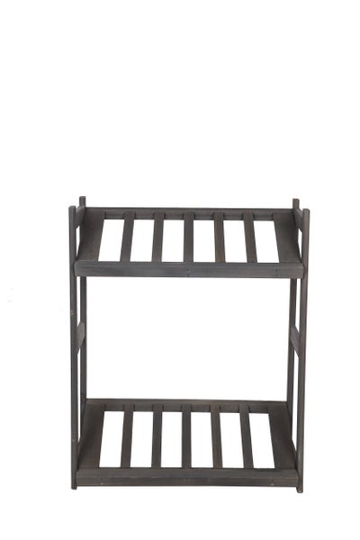 PROREGAL Getränkekistenregal SPREEWALD HxBxT 86x70x33cm 2 Ebenen Massives Kiefernholz Grau geölt