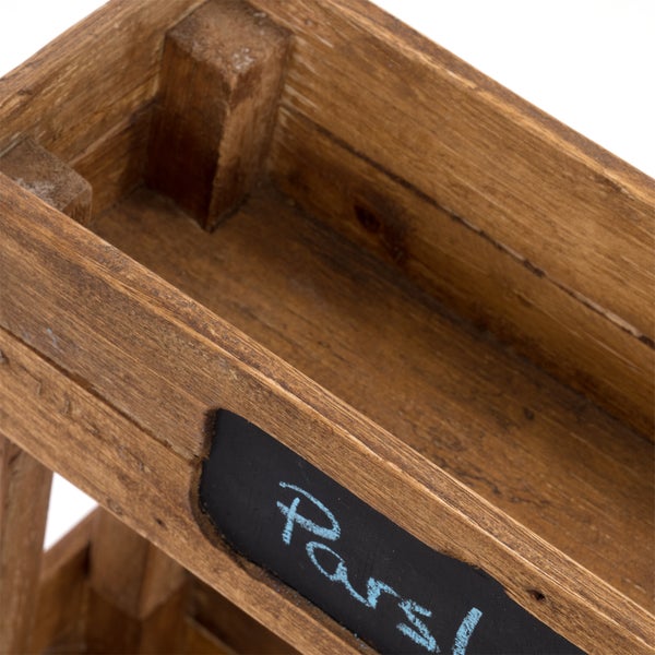 Pflanzkiste Basilic Recyclingholz massiv, beschriftbar, stapelbar naturfarben