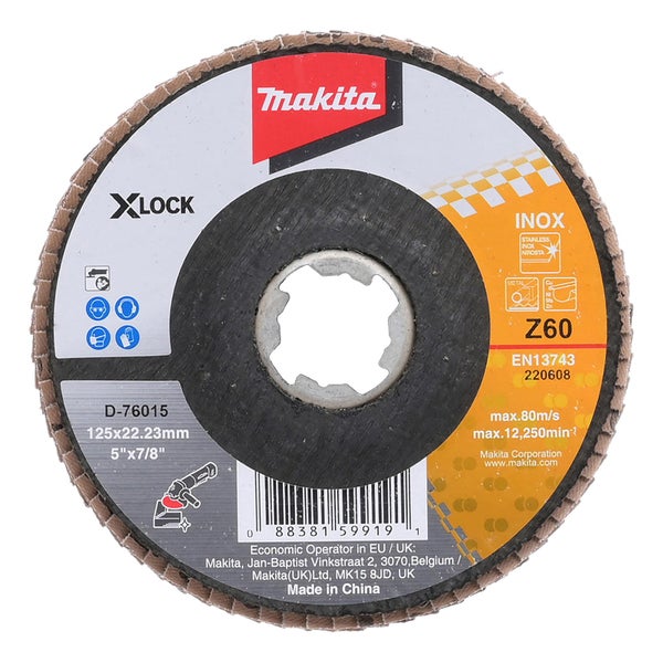 Makita X-Lock Schleifmopteller, Korund, Durchmesser 125 Millimeter