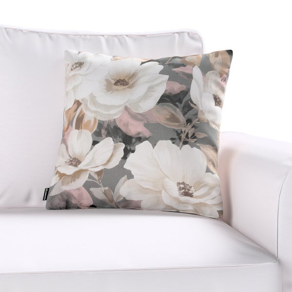 KISSENHÜLLE Gardenia grau und rosa, 43x43cm