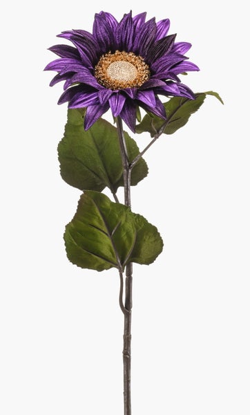 Künstliche Sonnenblume MAHEALANI, dunkellila-Gold, 75cm - Samt Sonnenblume