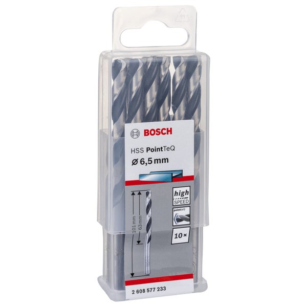 Bosch 10x HSS PointTeQ DIN 338 6,5 x 63 x 101 mm - 2608577233