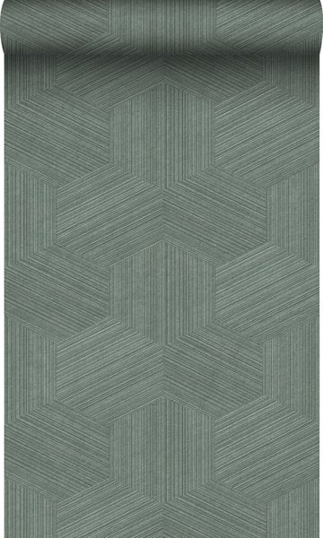 Origin Wallcoverings Öko-Strukturtapete 3D-Muster Graugrün - 50 x 900 cm - 347944