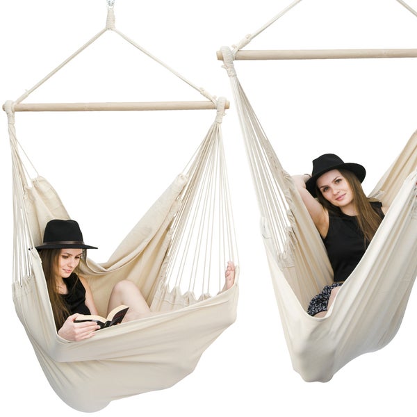 XXL Hängesessel Relaxsessel 185x130cm bis 150kg in Beige