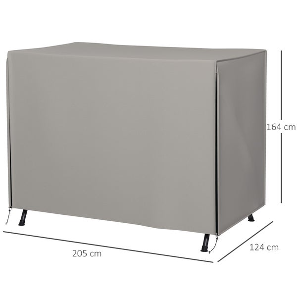 Outsunny Abdeckung für Gartenschaukel, Schutzhülle für Hollywoodschaukel, 205 x 124 x 164 cm, Oxford, Grau