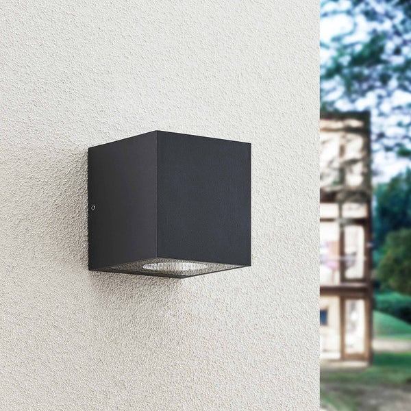 Arcchio LED Wandleuchte außen Tassnim (Modern) in Schwarz aus Aluminium (2 flammig, ) - Außenwandleuchten Wandlampe Led Außenlampe Outdoor für Außenwand/Hauswand Haus Terrasse &