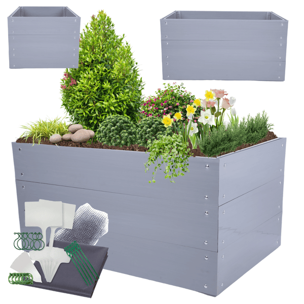 Hochbeete Growline Plast HxBxT 61x120x80 cm 3 Ebenen Kunststoff Grau
