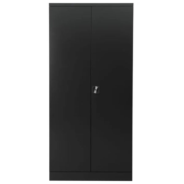 PROREGAL Stahlschrank Bee 9 Fachböden HxBxT 195 x 92 x 60 cm Pulverbeschichtetes & Verstärktes Fachbodenmaterial Schwarz & Schwarz