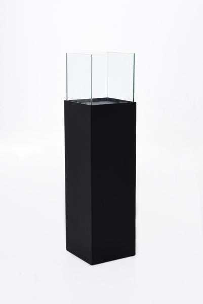 VIVANNO Windlicht CANDELA 100x25x25 cm Alu-Verbund Schwarz matt