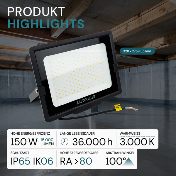 Luxula LED-Strahler mit hoher Energieeffizienz, langer Lebensdauer und warmweissem Licht