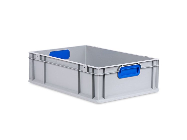 PROREGAL Spar Set 5x Eurobox Nextgen Color HxBxT 17 x 40 x 60 cm 34 Liter Griffe Blau Geschlossen Glatter Boden Eurobehälter Transportbox
