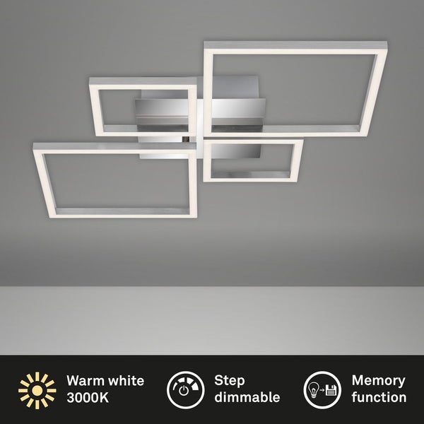 LED Deckenleuchte schwenkbar Dimmbar 48 W silber Metall-Kunststoff Briloner