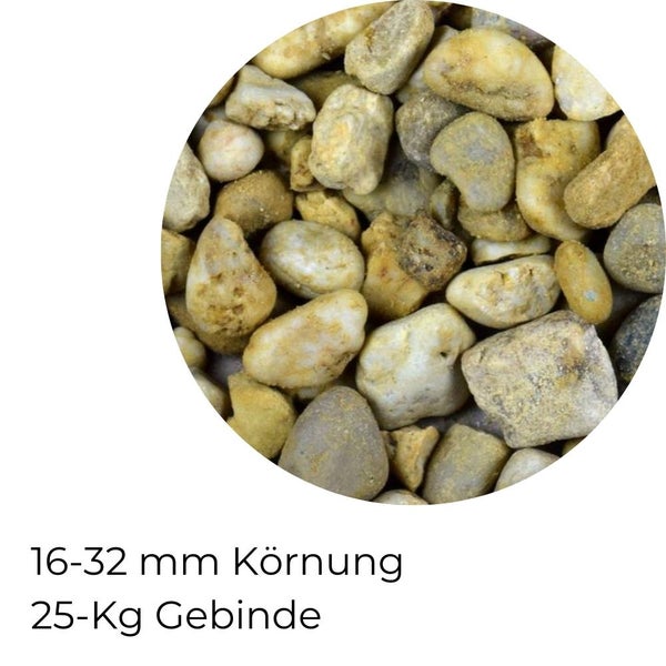 Kieselsteine Garten Quarzkies Zierkies 16-32 mm 25 kg Buntkies Teichkies Aquarium Kies Weg Steinteppich Zierstein Quarz