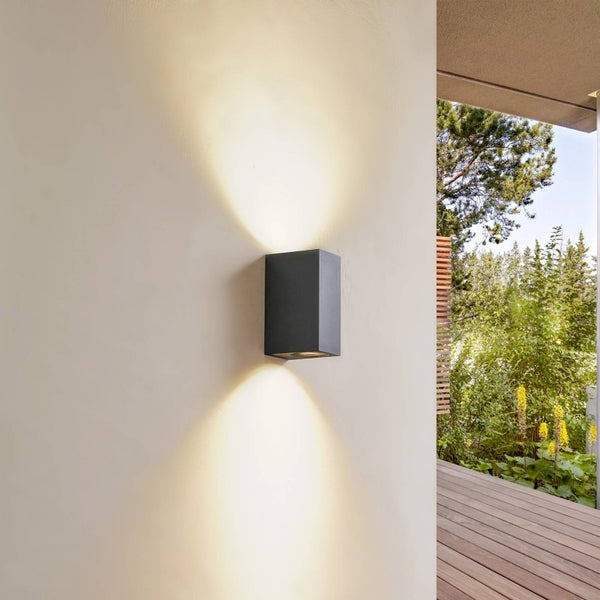 Lindby Wandleuchte außen Fijona (spritzwassergeschützt (Modern) in Grün aus Aluminium (2 flammig, GU10) - Außenwandleuchten Wandlampe Led Außenlampe Outdoor für Außenwand/Hauswand Haus