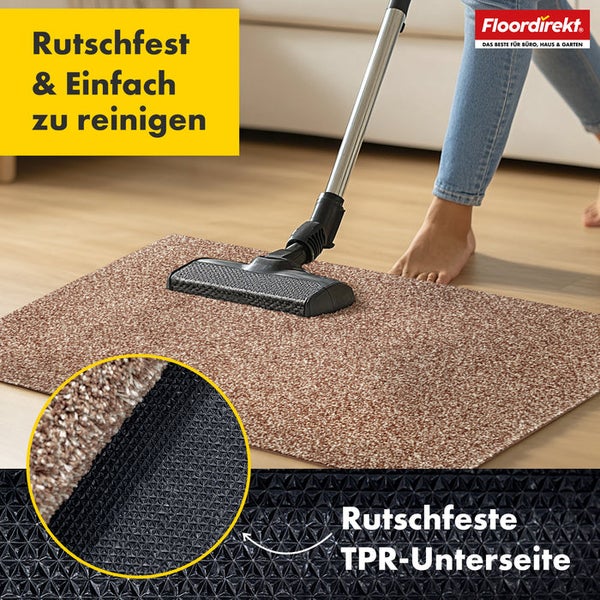 Fußmatte mit rutschfester Unterseite und Staubsauger