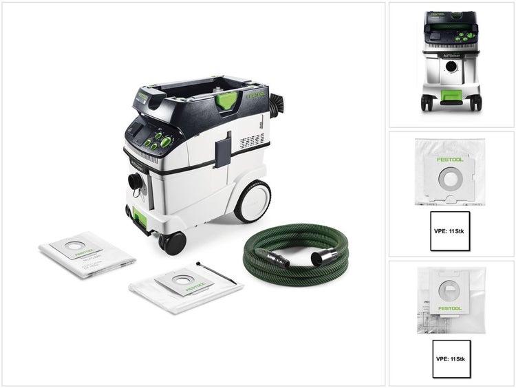 Festool CTM 36 E AC CLEANTEC Absaugmobil 36l Staubkl. M ( 574983 ) + Extra Filter- und Entsorgungssäcke