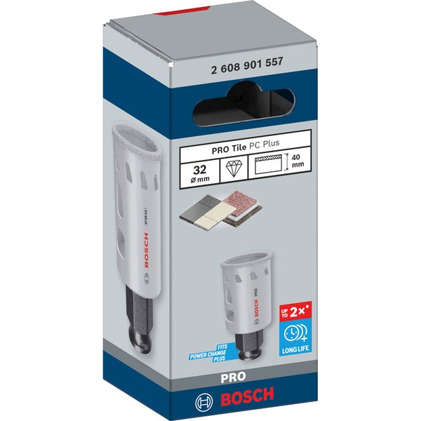 Bosch Pro Fliesenbohrer mit 32 Millimeter Durchmesser in Produktverpackung