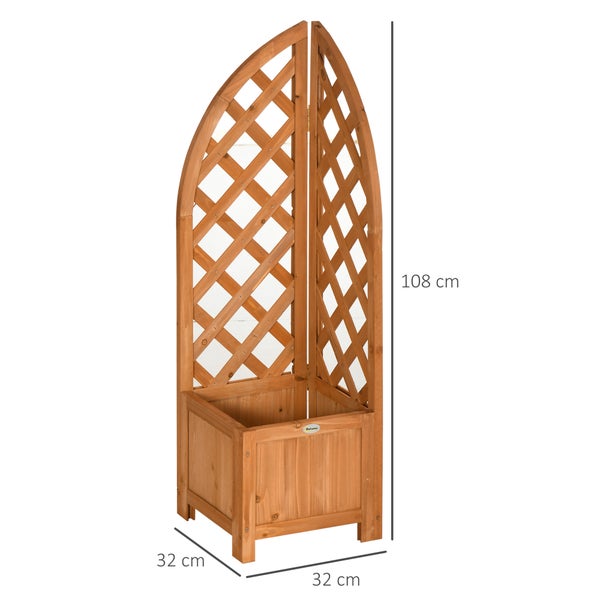 Holzspalier mit Pflanzkasten für Kletterpflanzen oder Lichterketten