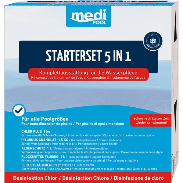 Medi Pool Starterset 5 in 1 zur Wasserpflege