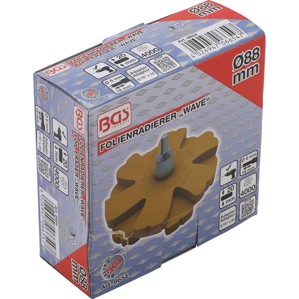BGS Technic Folienradierer Wave im Karton, Durchmesser 88 Millimeter