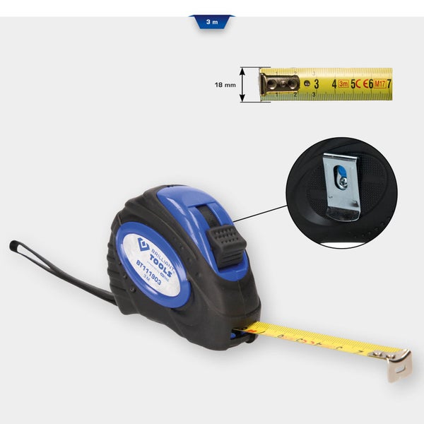 Bandmaß mit 3 Meter Länge und Brilliant Tools Logo