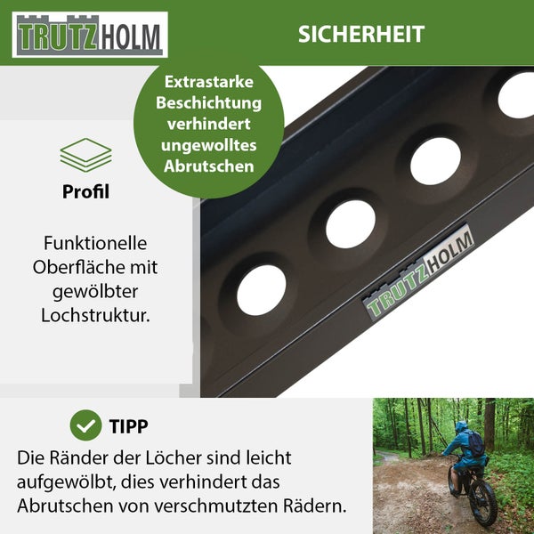 Funktionelle Oberfläche mit gewölbter Lochstruktur für Sicherheit und Profil von Trutzholm