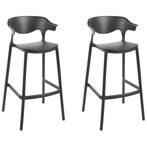Garten-Barhocker 2er Set GUBBIO Schwarz
