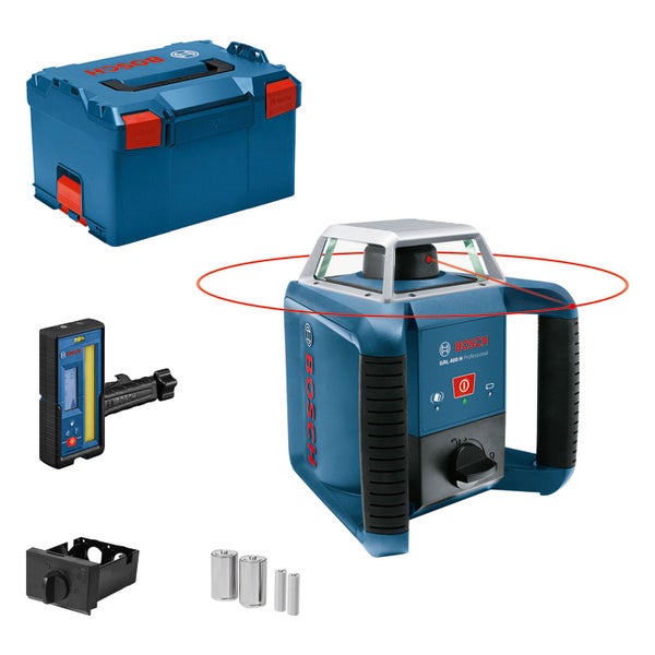 Bosch GRL 400 H Professional Rotationslaser mit Receiver, Halterung, Batterien und Transportkoffer