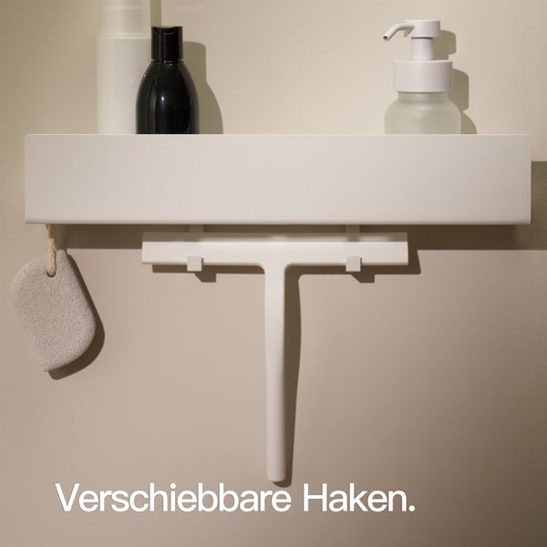 Designfabrik Hamburg Duschablage ohne Bohren Weiß 42cm
