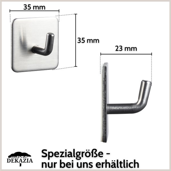 DEKAZIA® Klebehaken Bad | Wandhaken Edelstahl gebürstet Haken selbstklebend Handtuchhaken Küchenhaken selbstklebende Haken Handtuchhalter ohne Bohren Kleiderhaken selbstklebend Handtuch Haken Küche