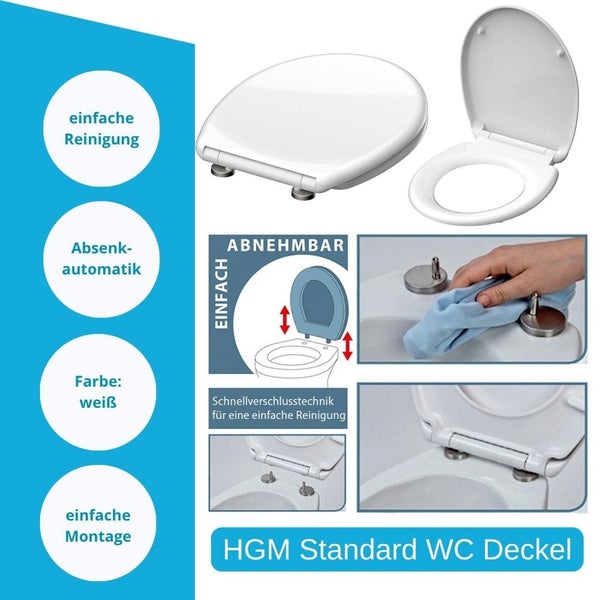 HGM Standard WC-Deckel mit Absenkautomatik und einfacher Reinigung