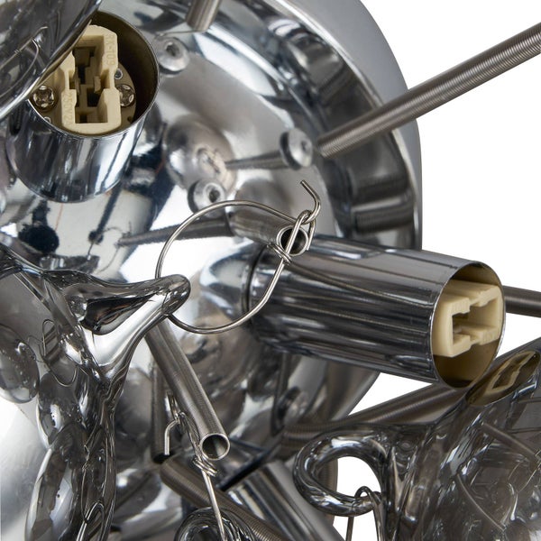 Lucande Deckenlampe Diborah (Design, Modern) in Alu aus Glas (6 flammig G9) - Deckenleuchte Lampe Wohnzimmerleuchte