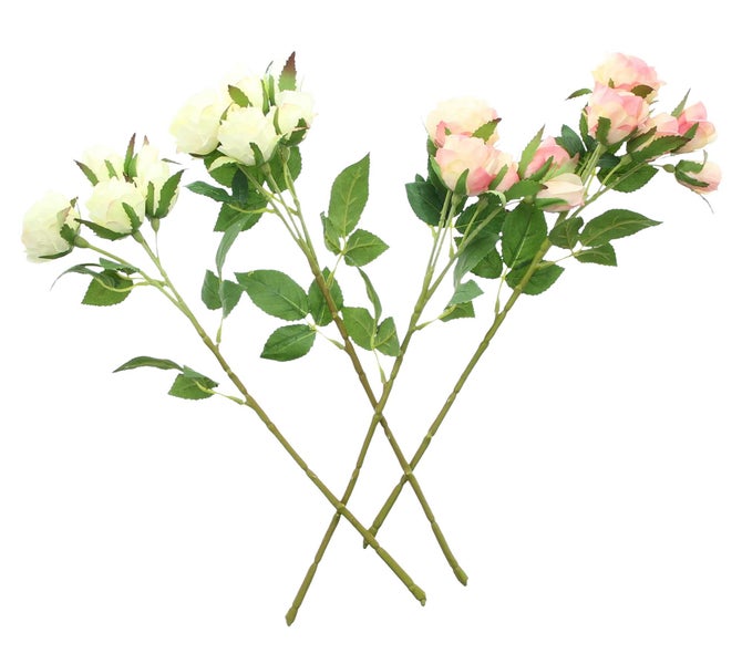 FRANK FLECHTWAREN | Kunstblume Rosenliebe, 4er Set, L: 38 cm, KUNSTSTOFF