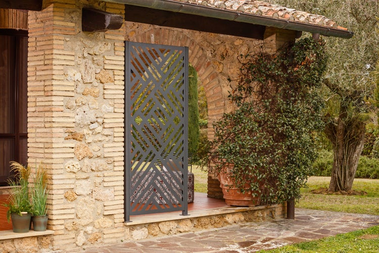 Sichtschutzwand ELEO Adda 60 x 158 cm - Metall pulverbeschichtet anthrazit
