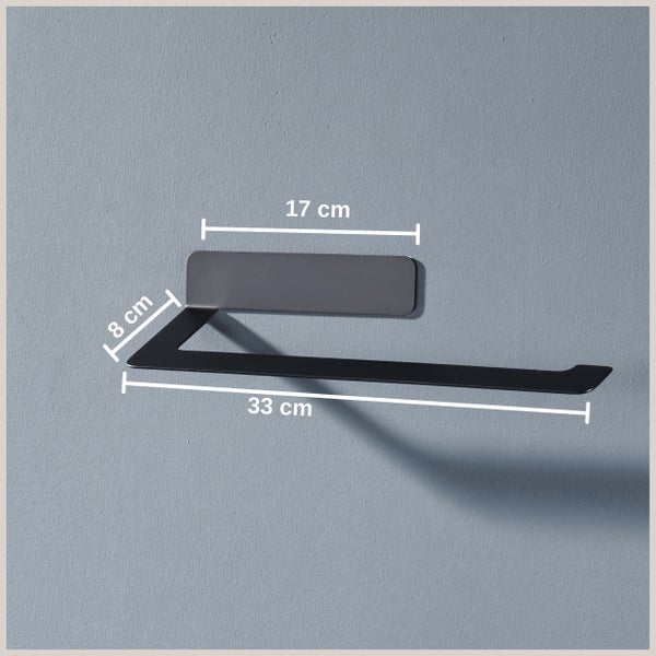DEKAZIA® Küchenrollenhalter schwarz | Küchenrollenhalter ohne Bohren Küchenrollenhalter Wand Küchenpapierhalter Halter Küchenrolle Papierrollenhalter Küchenrollenhalter Edelstahl Kuchenrollenhalterung