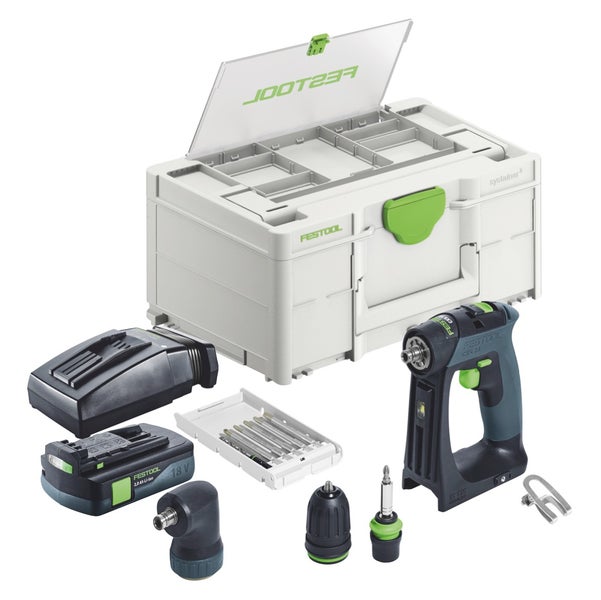 Festool CXS 18-Basic-Set Akku Bohrschrauber 18 V 40 Nm Brushless + 1x Akku 3,0 Ah + Ladegerät + Systainer