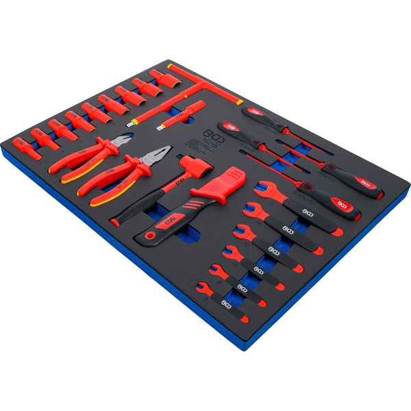 BGS Werkstattwageneinlage 3/3: VDE-Steckschlüssel-Satz Antrieb Innenvierkant 10 mm (3/8) 26tlg. - 70218