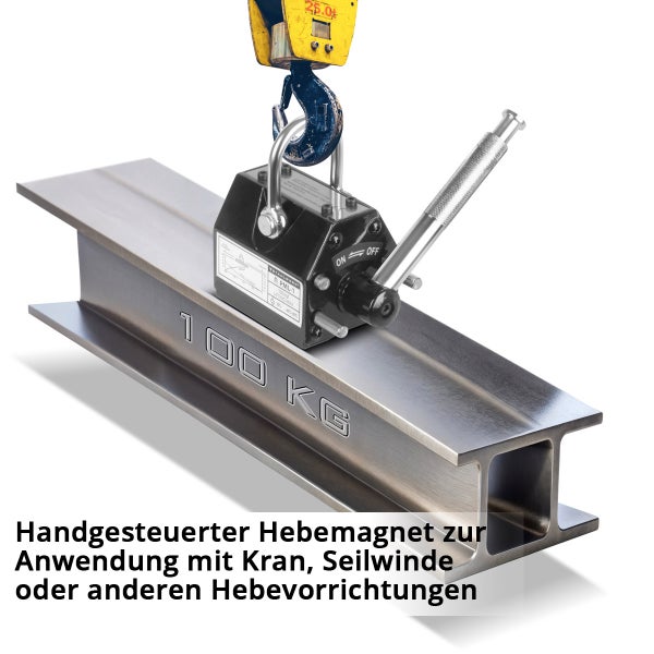 STAHLWERK Lasthebemagnet mit 100 kg 220 lbs Tragkraft und 350kg 771 lbs Zugkraft