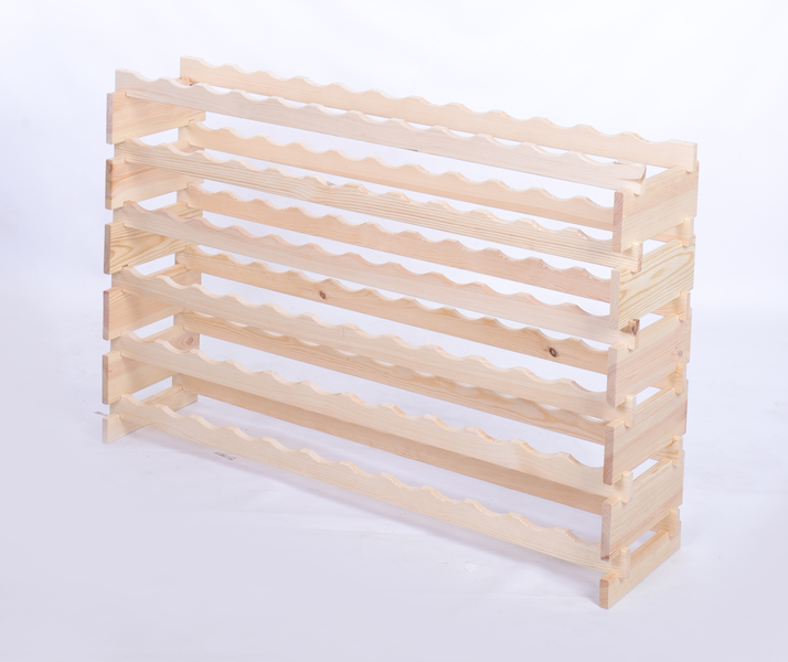 Weinregal VINOTECA FLEX PRO HxBxT 79x123x28cm 72 Flaschen auf 6 Ebenen Massives Kiefernholz Natur unbehandelt
