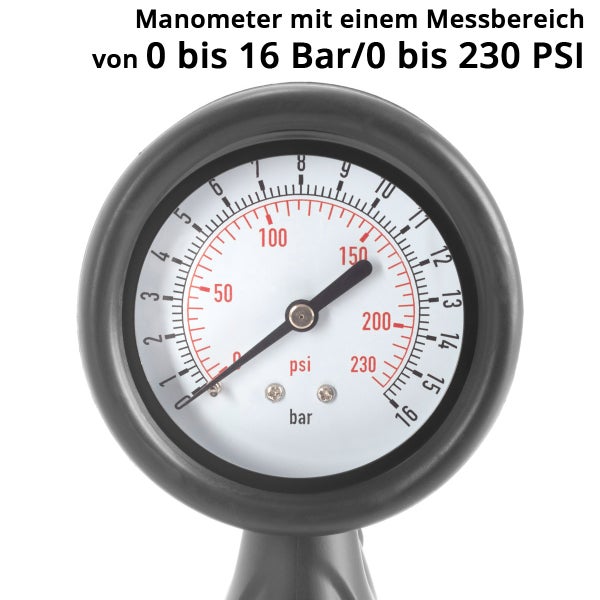 STAHLWERK Druckluft-Reifenfüllpistole DRA-162 ST, 0 bis 16 Bar / 0 bis 230 PSI