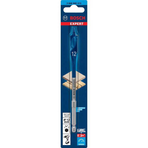 Bosch Expert SelfCut Speed Flachfräsbohrer 12 x 152 mm - 2608900312