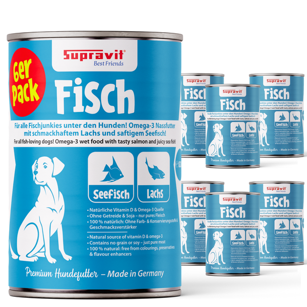 Supravit Best Friends Fisch Hundefutter, 6er Pack