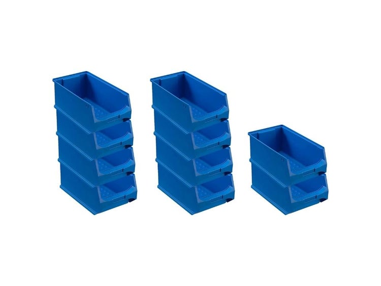 PROREGAL SparSet 10x Blaue Sichtlagerbox 4.0 HxBxT 15 x 20 x 35 cm 7,2 Liter Sichtlagerbehälter