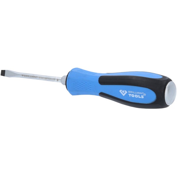 BRILLIANT TOOLS Schraubendreher Schlitz mit Schlagkappe 5,0 x 75 mm - BT031049