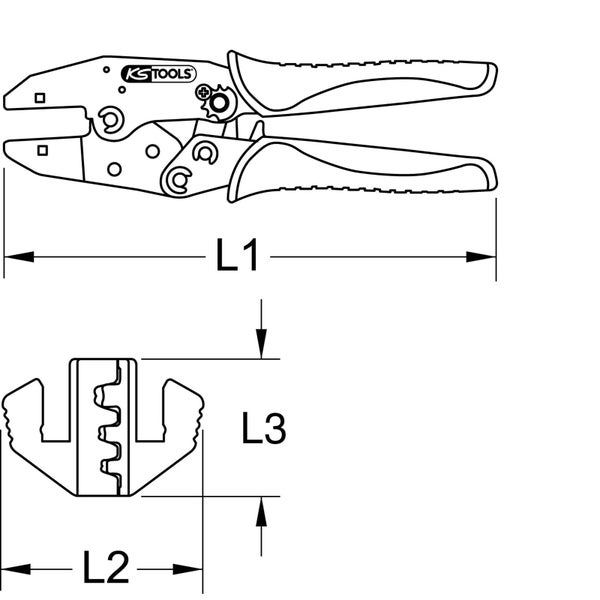 KS TOOLS Crimpzange für Solar-Kupplungsstecker MC 4 - 115.1522