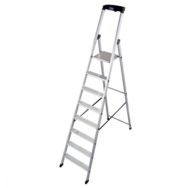 Aluminium-Stufenleiter mit sieben Stufen und Plattform