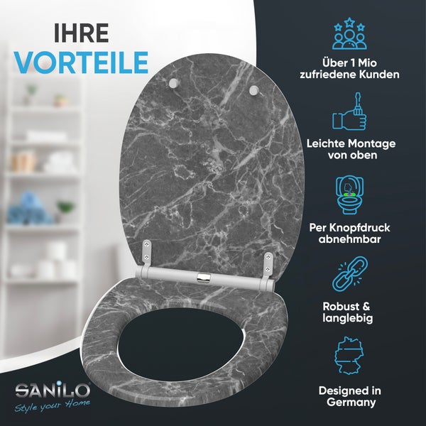 Toilettensitz mit Marmoroptik von Sanilo