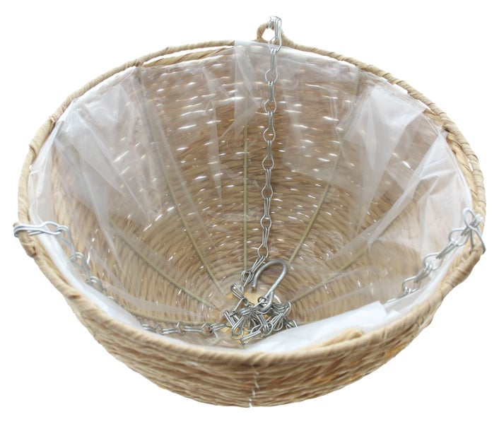 Hängeampel aus Pflanzenfasern mit Kette und Folie