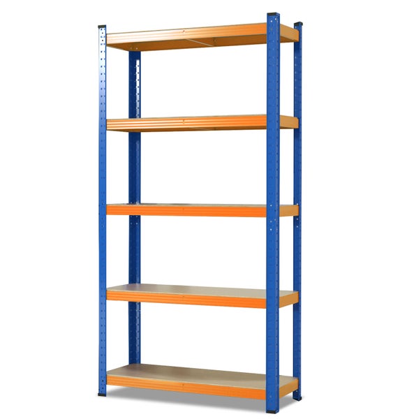 Schwerlastregal - Blau-Orange - für Keller & Werkstatt - 220 x 90 x 45 cm - Traglast 875 kg