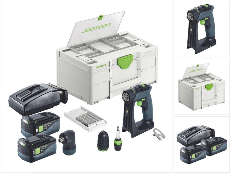 Festool CXS 18-Basic-Set Akku Bohrschrauber 18 V 40 Nm Brushless + 2x Akku 5,0 Ah + Ladegerät + Systainer